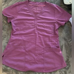 Healing hands purple label Womens scrub top two pockets size small